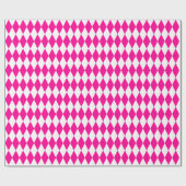 Groot warm roze en wit Harlequin-pakpapier Cadeaupapier (Vlak)