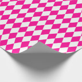 Groot warm roze en wit Harlequin-pakpapier Cadeaupapier (Hoek)