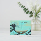 GROOT WAVE MONOGRAM Aqua Blue, Blauwgroen Visitekaartje (Staand voorkant)