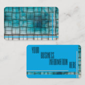 Groot Weave Basket Weave in Turquoise/Grey op een Visitekaartje (Voorkant / Achterkant)