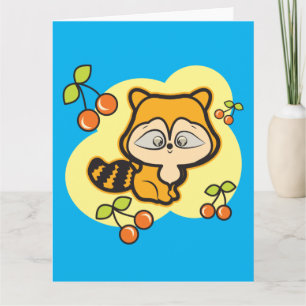 Groot wenskaart 8.5 x 11 duim met een vos bedankkaart