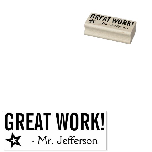 "GROOT WERK!" Educator Rubber Stamp Rubberstempel (Gestempeld)