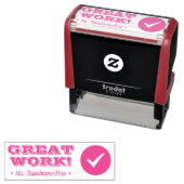 "GROOT WERK!" + Eigen leraar naam Rubber stempel (In situ)