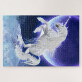 Groot - White Unicorn die op de maan is Legpuzzel (Horizontaal)