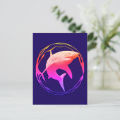 Groot wit haai grafisch ontwerp briefkaart (Staand voorkant)