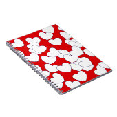 Groot wit hart op opvallend rood notitieboek (Rechterzijde)