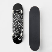 groot wit op zwarte tribaal samoaan tattoo design skateboard (Voorkant)