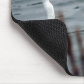 Groot (witte haron) aan de rand van het water muismat (Hoek)