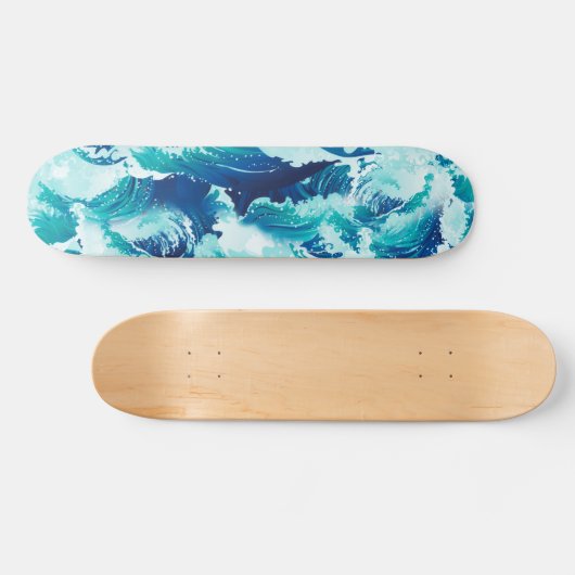 Groot zee- of oceaangolfontwerp skateboard (Horizontaal)