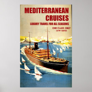 Groot zeeschip op Middellandse Zee-cruise Poster