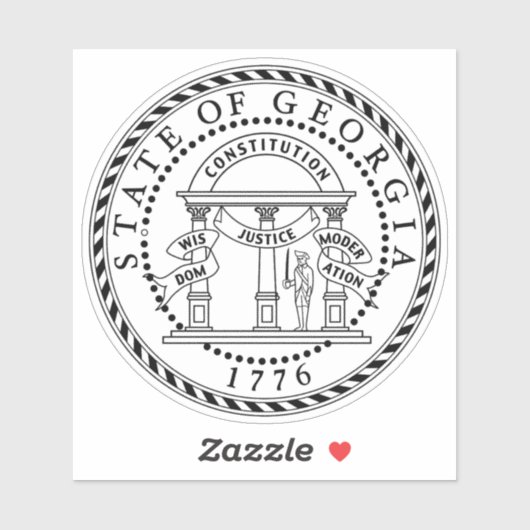 Groot Zegel van Georgië Sticker (Vel)