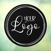 Groot zwart cirkelvormig bedrijfslogo raamsticker (Vel 3)