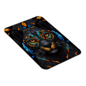 Groot Zwart Kat Mozaïek Gebrandschilderd Glas effe Magneet (Rechterzijde)