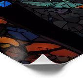 Groot Zwart Kat Mozaïek Gebrandschilderd Glas effe Perfect Poster (Hoek)