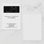 Groot zwart monogram - witte Professional Visitekaartje (Voorkant / Achterkant)