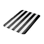 Groot zwart of wit, horizontaal Stripespatroon Badmat (Gekanteld)