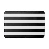 Groot zwart of wit, horizontaal Stripespatroon Badmat (Voorkant)