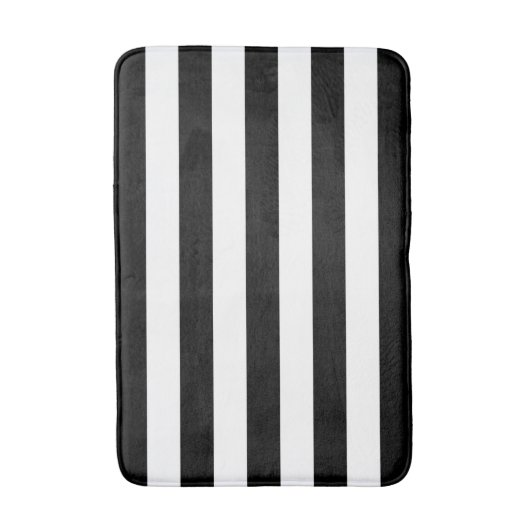 Groot zwart of wit, horizontaal Stripespatroon Badmat (Voorkant Verticaal)