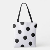 Groot zwart schijfpatroon - Aangepaste kleur wit Draagtas (Achterkant)