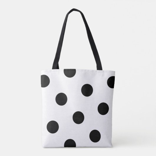 Groot zwart schijfpatroon - Aangepaste kleur wit Draagtas (Achterkant)