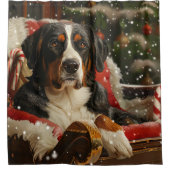 Groot Zwitsers Berghond Kerstfeest Douchegordijn (Voorkant)