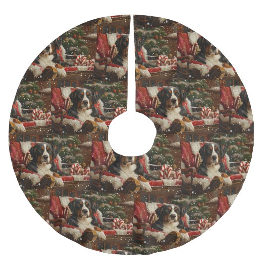 Groot Zwitsers Berghond Kerstfeest Kerstboom Rok (Voorkant)