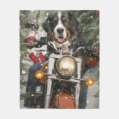 Groot-Zwitserse bergritten motorfiets kerst Fleece Deken (Voorkant)