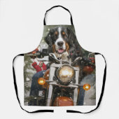 Groot-Zwitserse bergritten motorfiets kerst Schort (Voorkant)