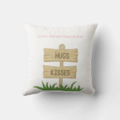 Grootauteur eerste verjaardag klauterroze boomkorr kussen (Achterkant)