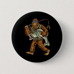 Grootbekbaars vissen Bigfoot visser 1 Ronde Button 5,7 Cm