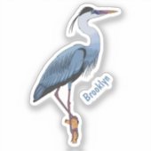 Grootblauwe cartoon afbeelding sticker (Voorkant)