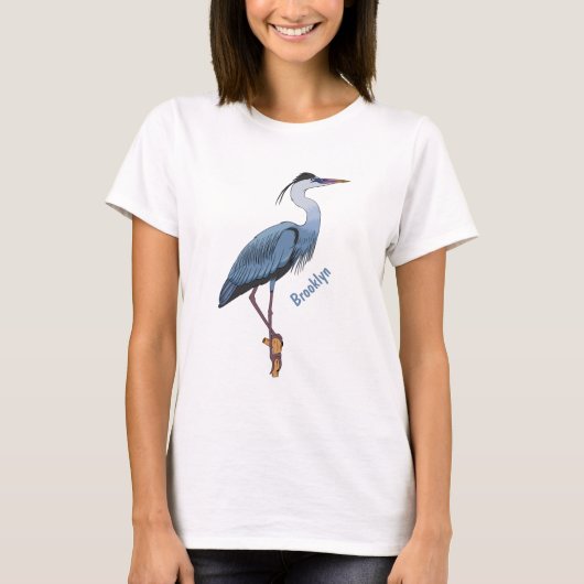 Grootblauwe cartoon afbeelding t-shirt (Voorkant)