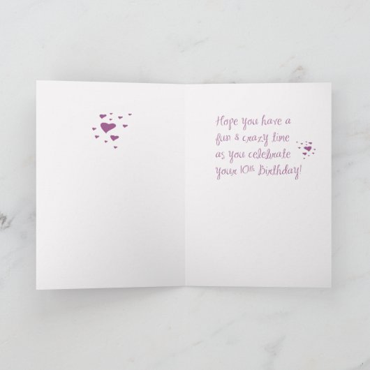 Grootdochter 10th Birthday Crazy Socks Kaart (Binnen)