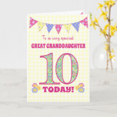 Grootdochter 10th Birthday Primroses Kaart (Gele Bloem)