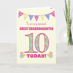 Grootdochter 10th Birthday Primroses Kaart