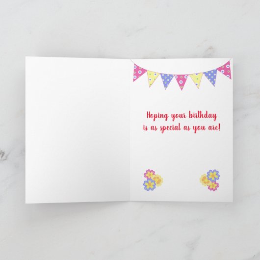 Grootdochter 14e verjaardag Kaart primroses (Binnen)