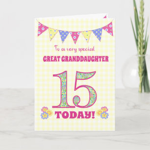 Grootdochter 15th Birthday Primroses Kaart