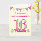 Grootdochter 16th Birthday Primroses Kaart (Gele Bloem)