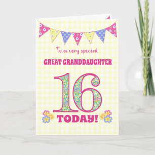 Grootdochter 16th Birthday Primroses Kaart