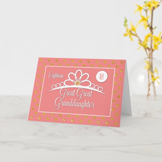 Grootdochter 18e verjaardag met kroon kaart (Gele Bloem)