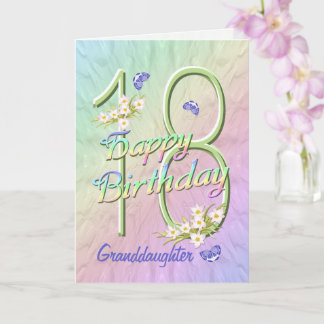 Grootdochter 18th Birthday Butterfly Garden Kaart