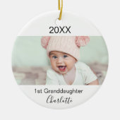 Grootdochter 1st baby foto grootouders keramisch ornament (Voorkant)