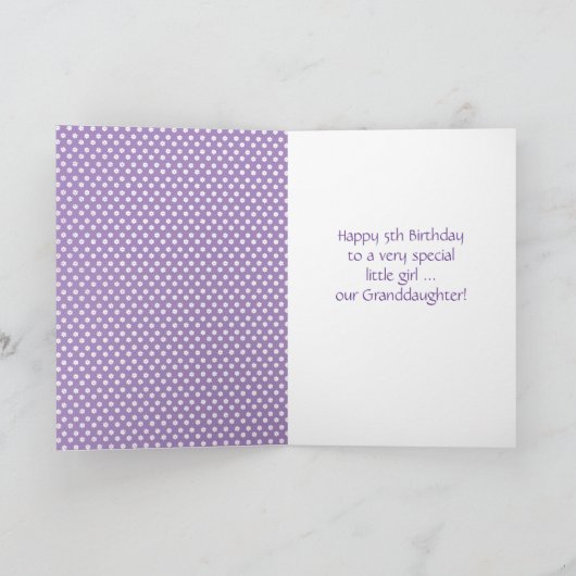 Grootdochter, 5th Birthday,  Prinses Kaart (Binnen)