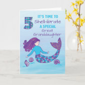 Grootdochter 5th Birthday Sparkly look Kaart (Gele Bloem)