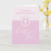 Grootdochter Baptisme gefeliciteerd roze Kaart (Gele Bloem)