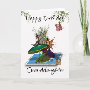 Grootdochter Birthday Card - Cute Gothic Fairies Kaart
