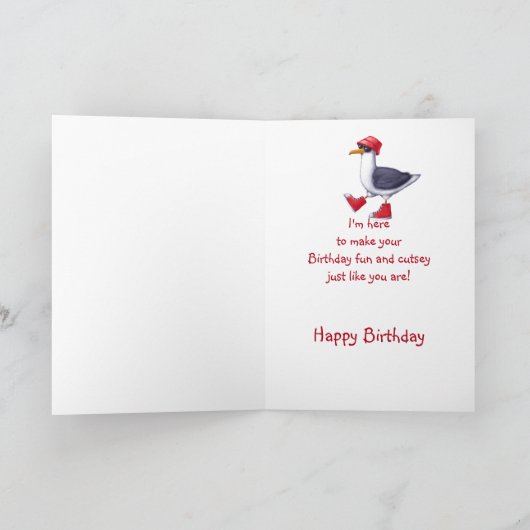 Grootdochter Fun Cute Seagull Bird Kaart (Binnen)