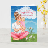 Grootdochter Gefeliciteerd Eerste Baby Girl Kaart (Gele Bloem)