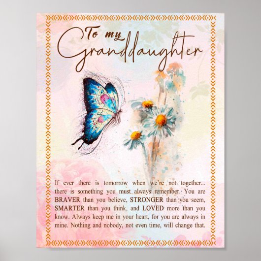 Grootdochter Gifts | Van opa Grandma Poster (Voorkant)