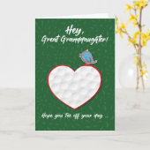 Grootdochter Golf Sports Heart Valentijn Kaart (Gele Bloem)